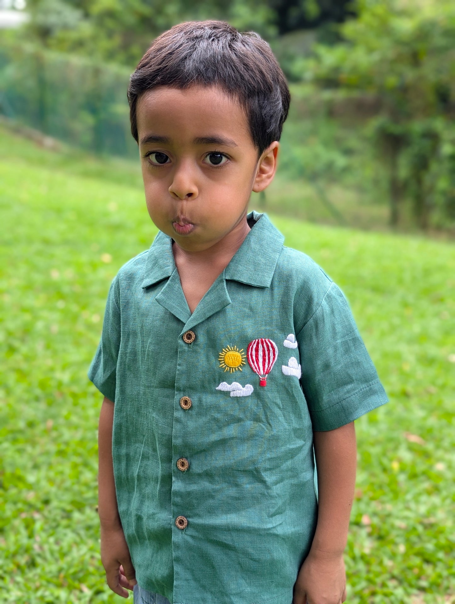 Hot Air Balloon Green Shirt