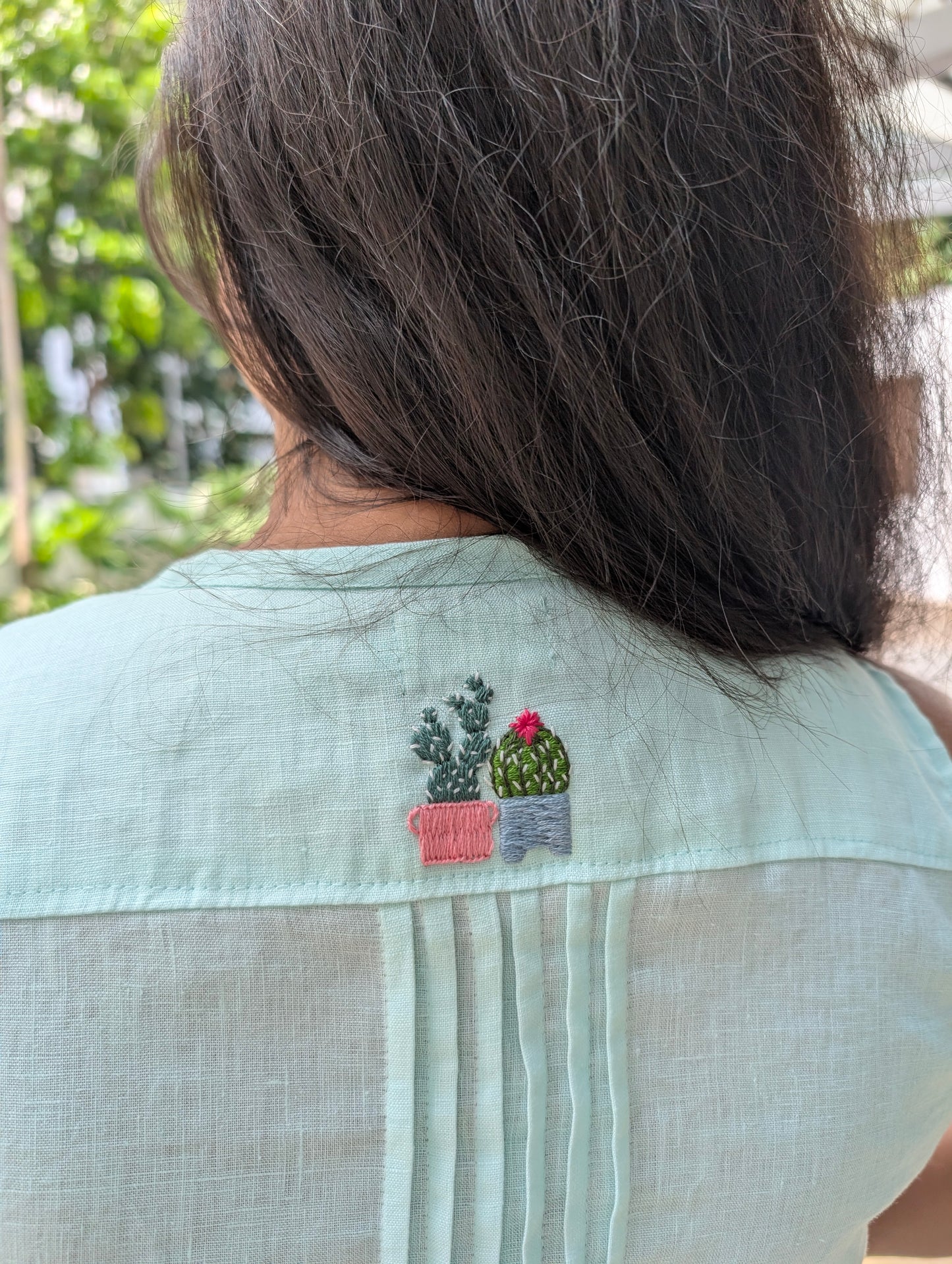 Sea blue Cactus and Chirp mini dress