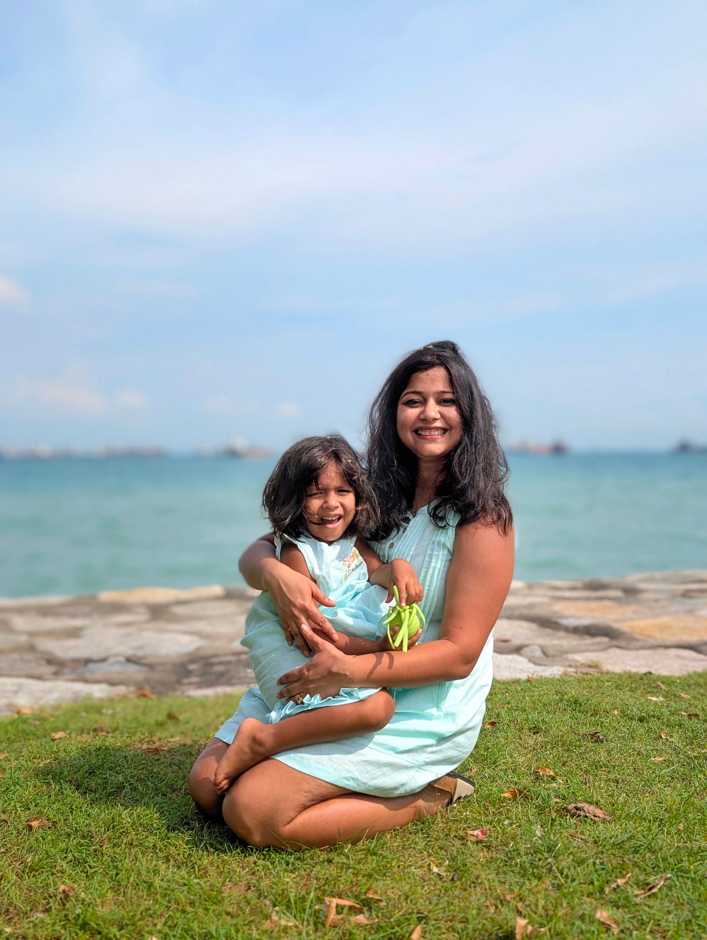 Sea blue Cactus and Chirp mini dress