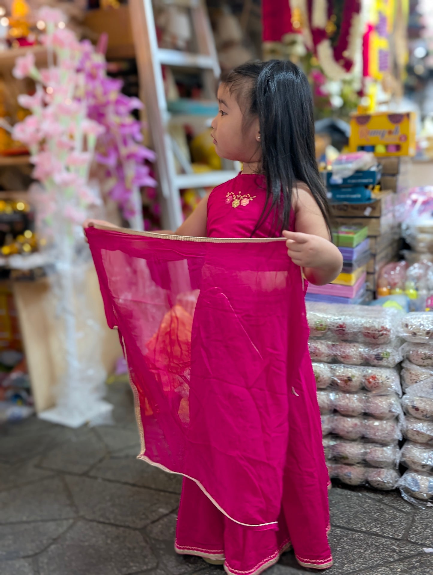 Pink Halter neck lehanga