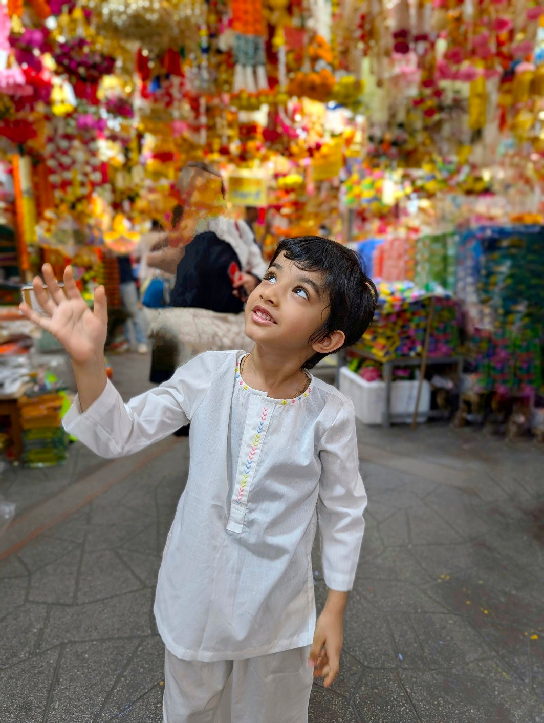 White cotton mul mul Kurta for Boy