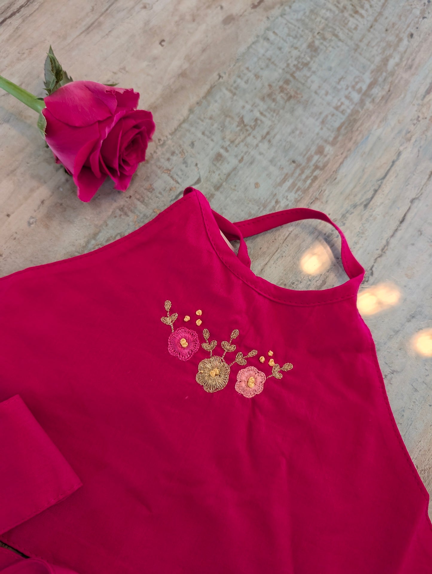 Pink Halter neck lehanga