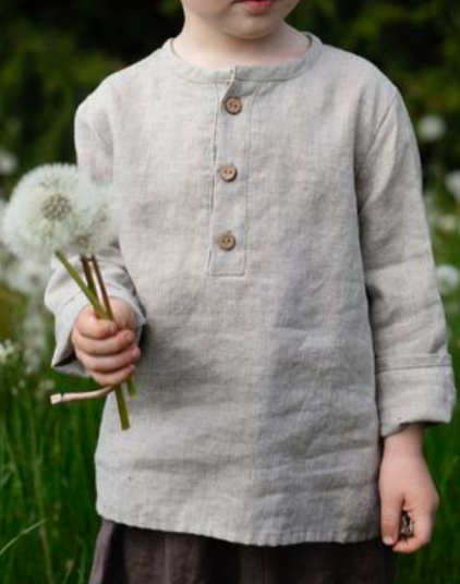 Round Neck Linen Shirt