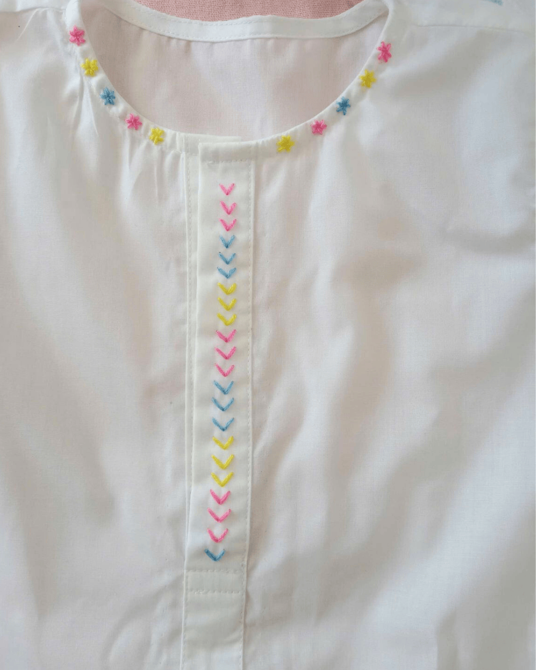 White cotton mul mul Kurta for Boy