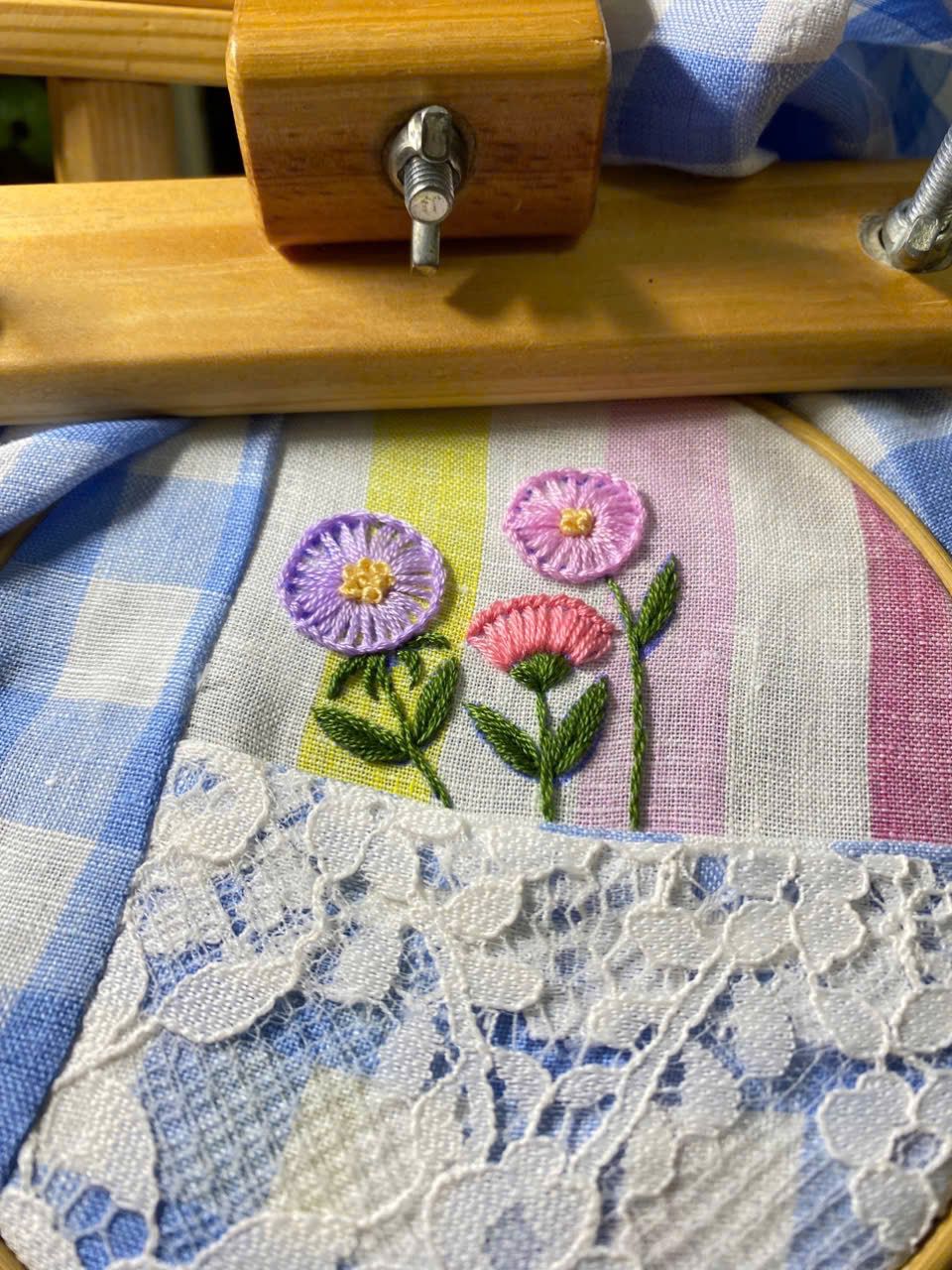 Blue plaid blossom