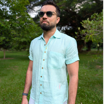 Mint Blue Collared Shirt