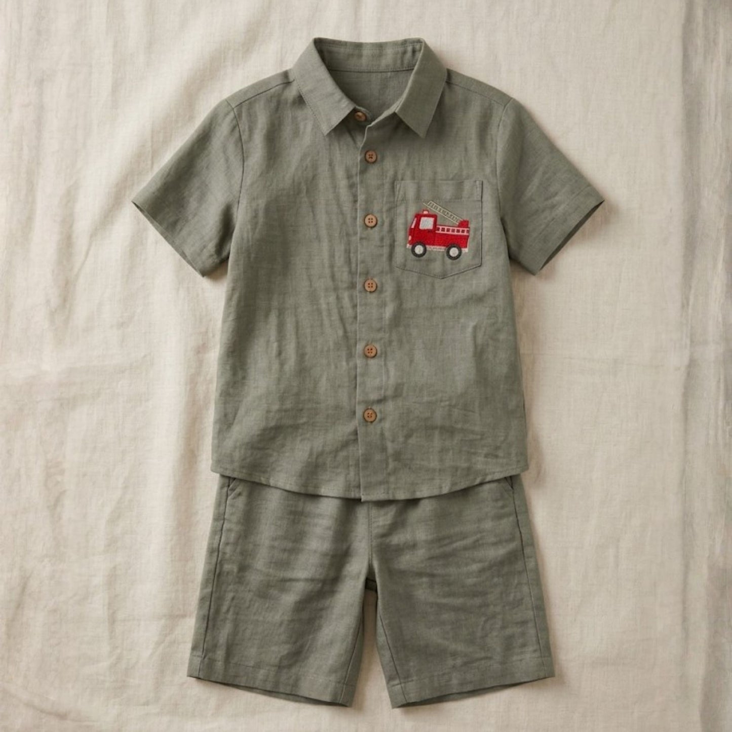 The Best Firetruck Shirt Set