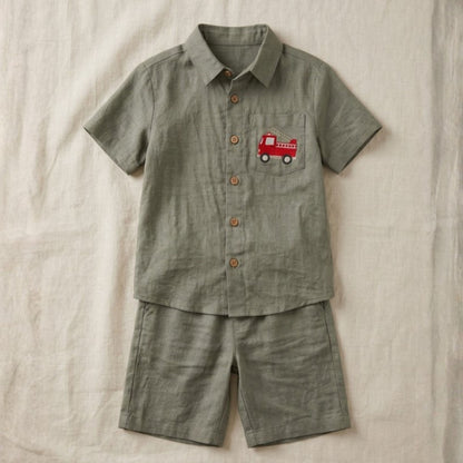 The Best Firetruck Shirt Set