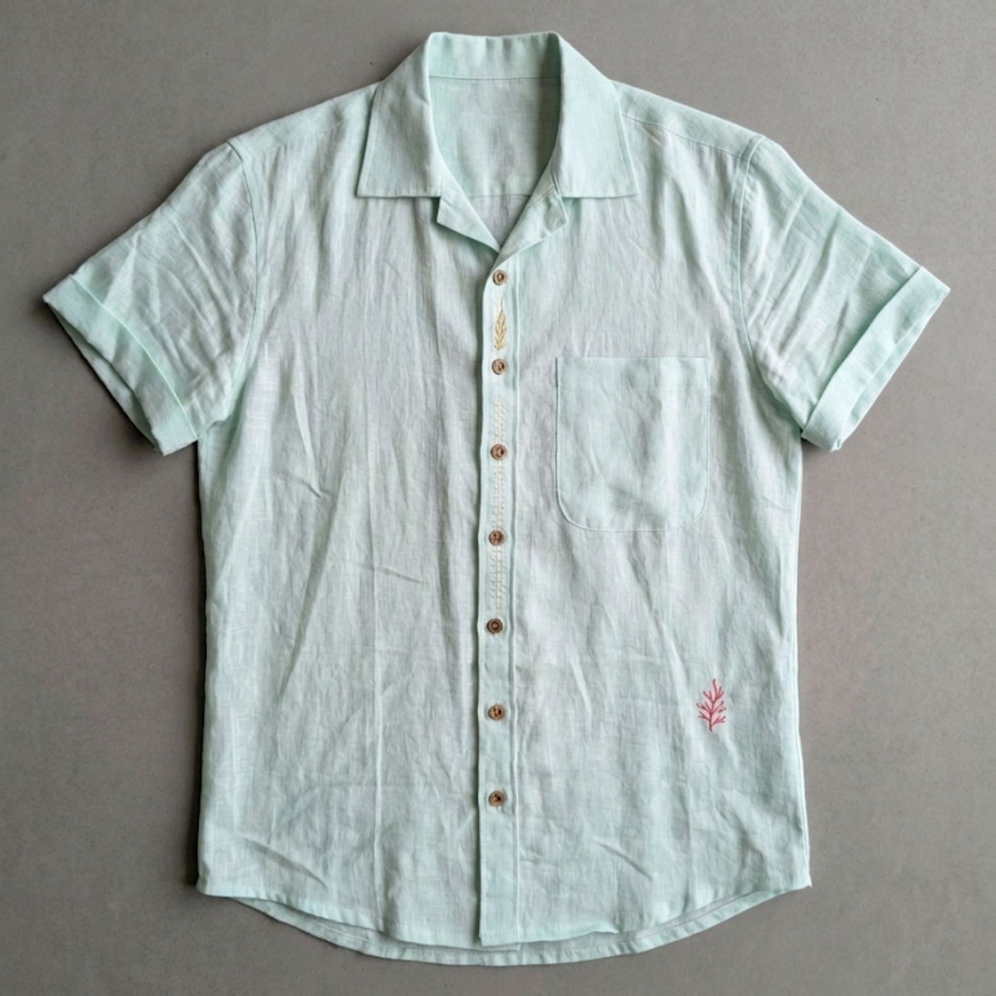 Mint Blue Collared Shirt