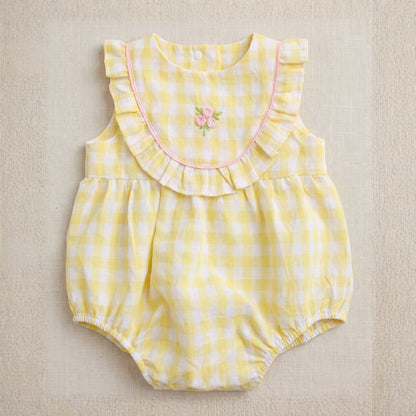 Yellow Plaid Romper