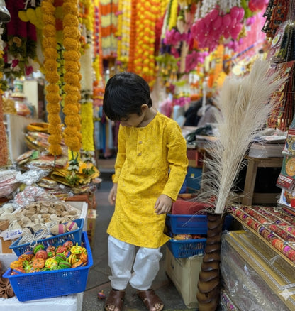 Boys Yellow Kurta Pajama Set