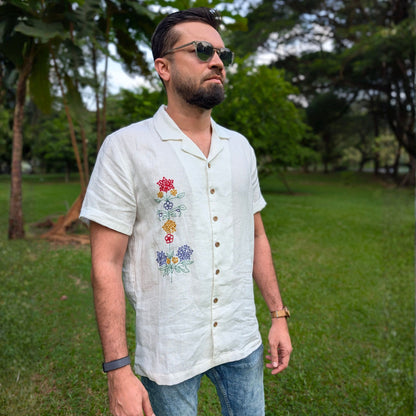 White Floral Shirt