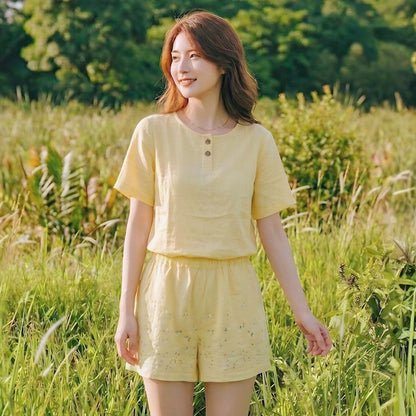 Yellow Buttercup Short & Shirt Set - Women