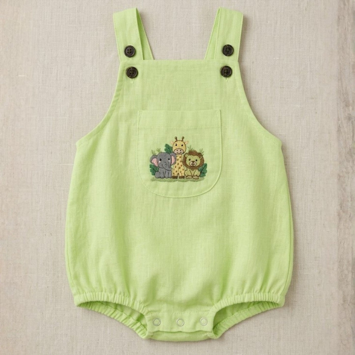 Green Animal Kingdom Romper