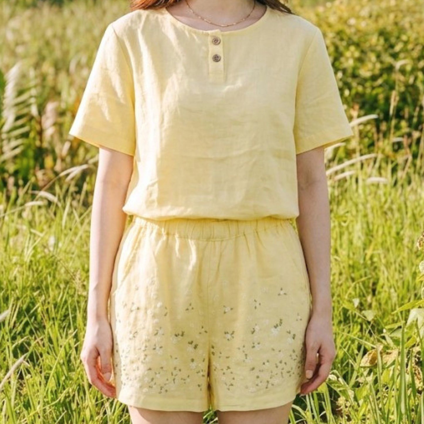Yellow Buttercup Short & Shirt Set - Women