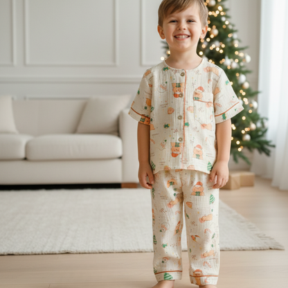 Christmas muslin nightwear set
