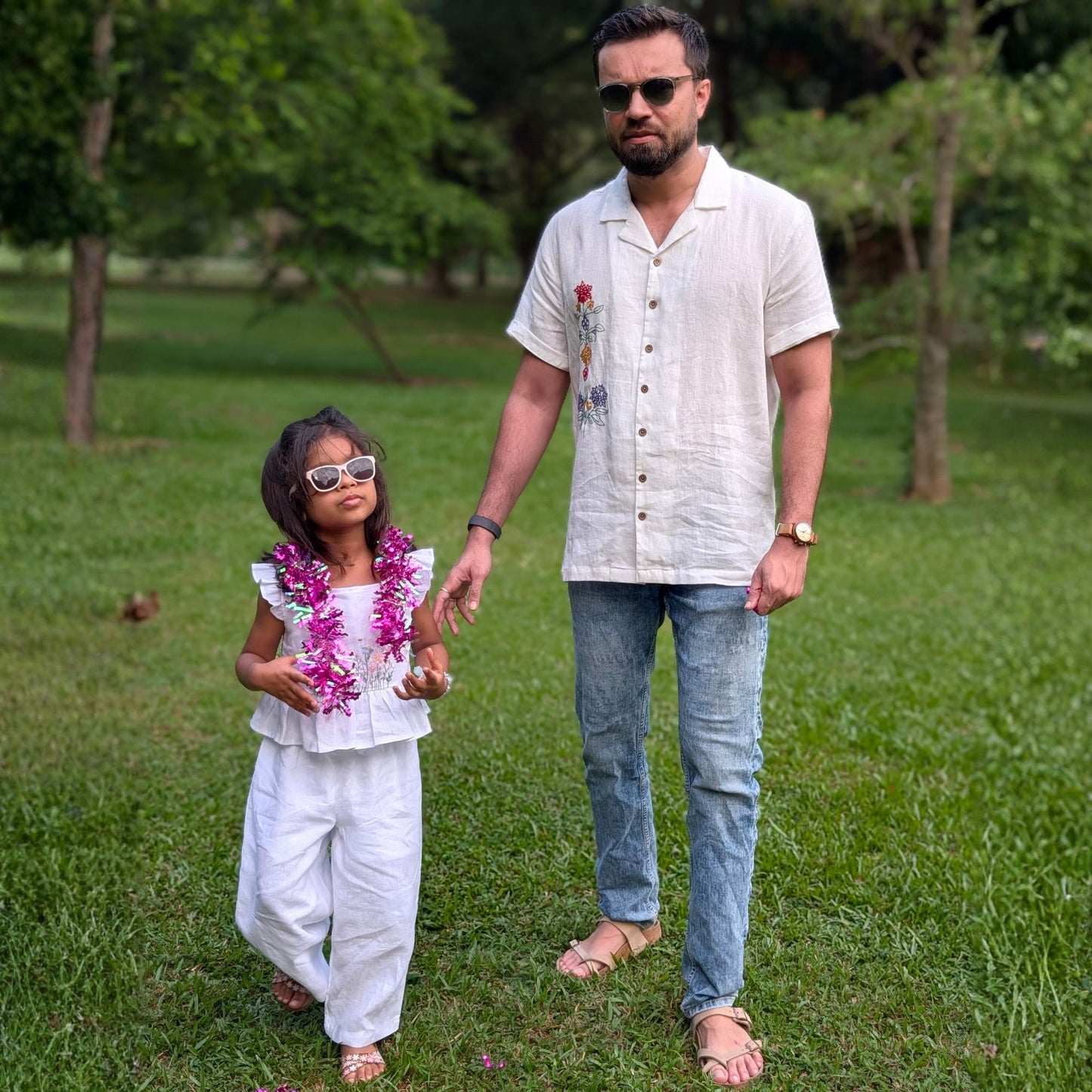 White Floral Shirt