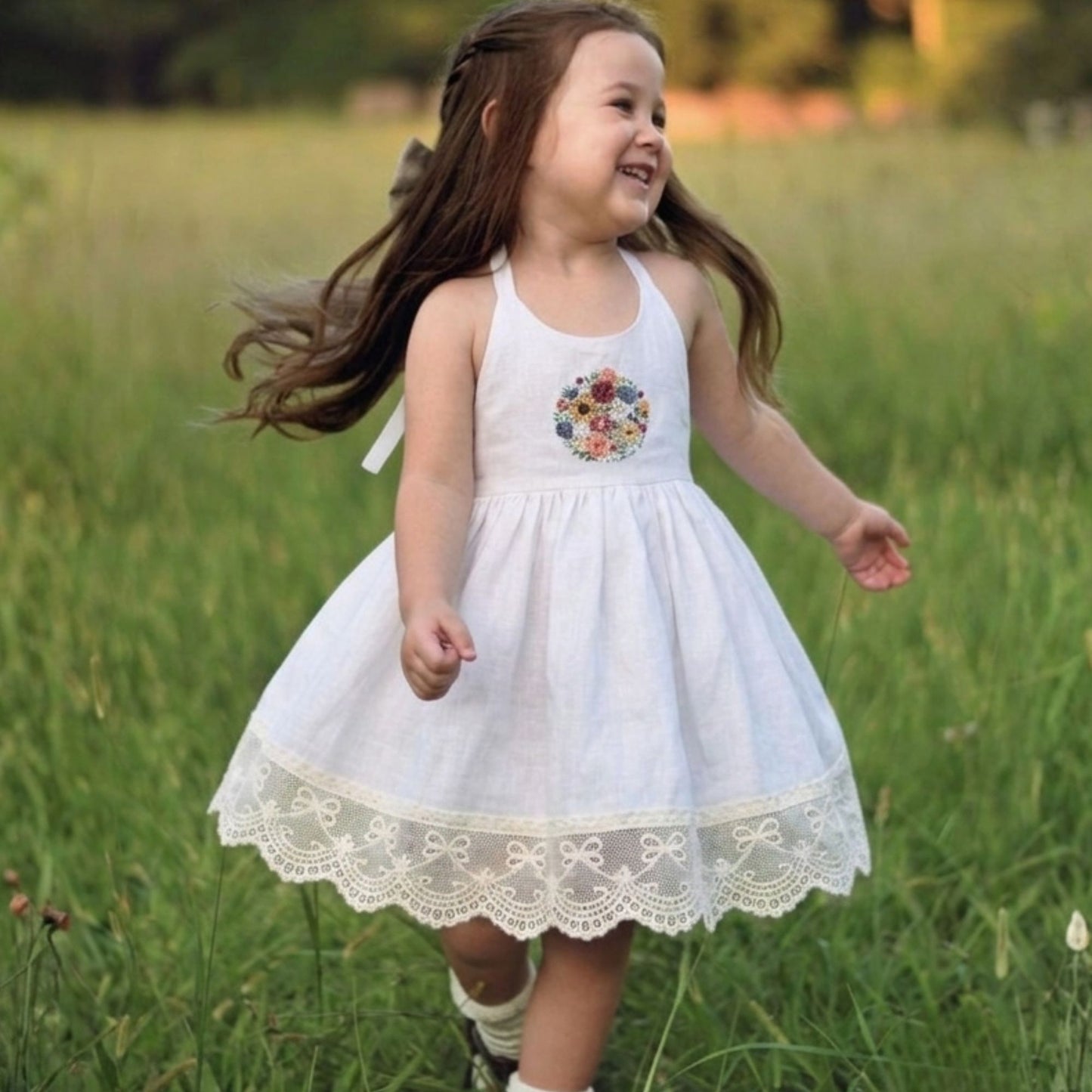 Wildflower Waltz  Halter Neck Dress