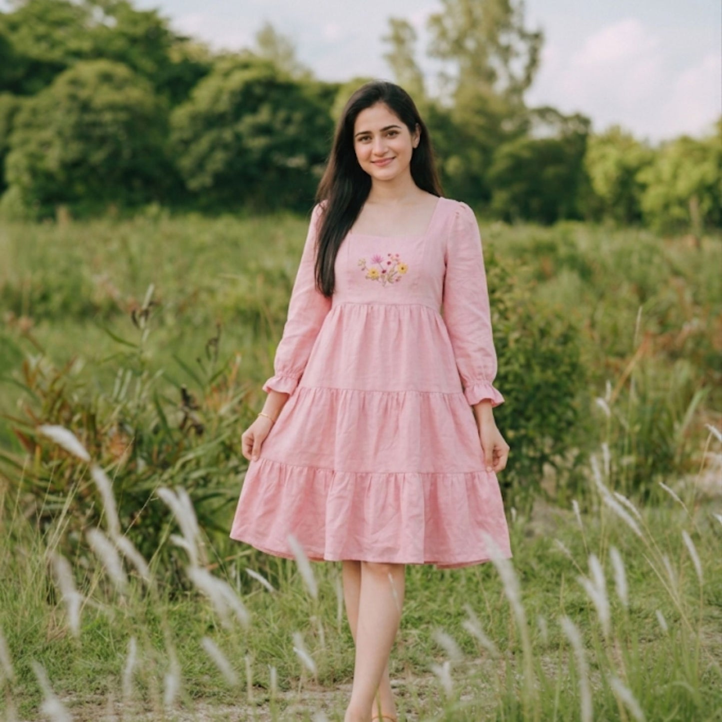 The Pink Reverie Dress – Full Sleeve