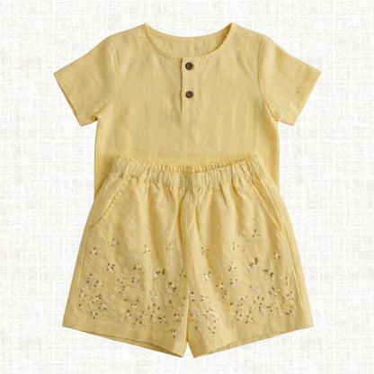 Yellow Buttercup Short & Shirt Set - Girls