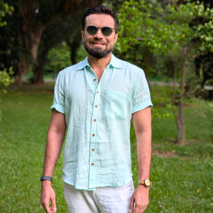 Mint Blue Collared Shirt