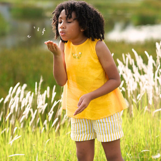 A Sunny Day Shirt & Striped Short Set