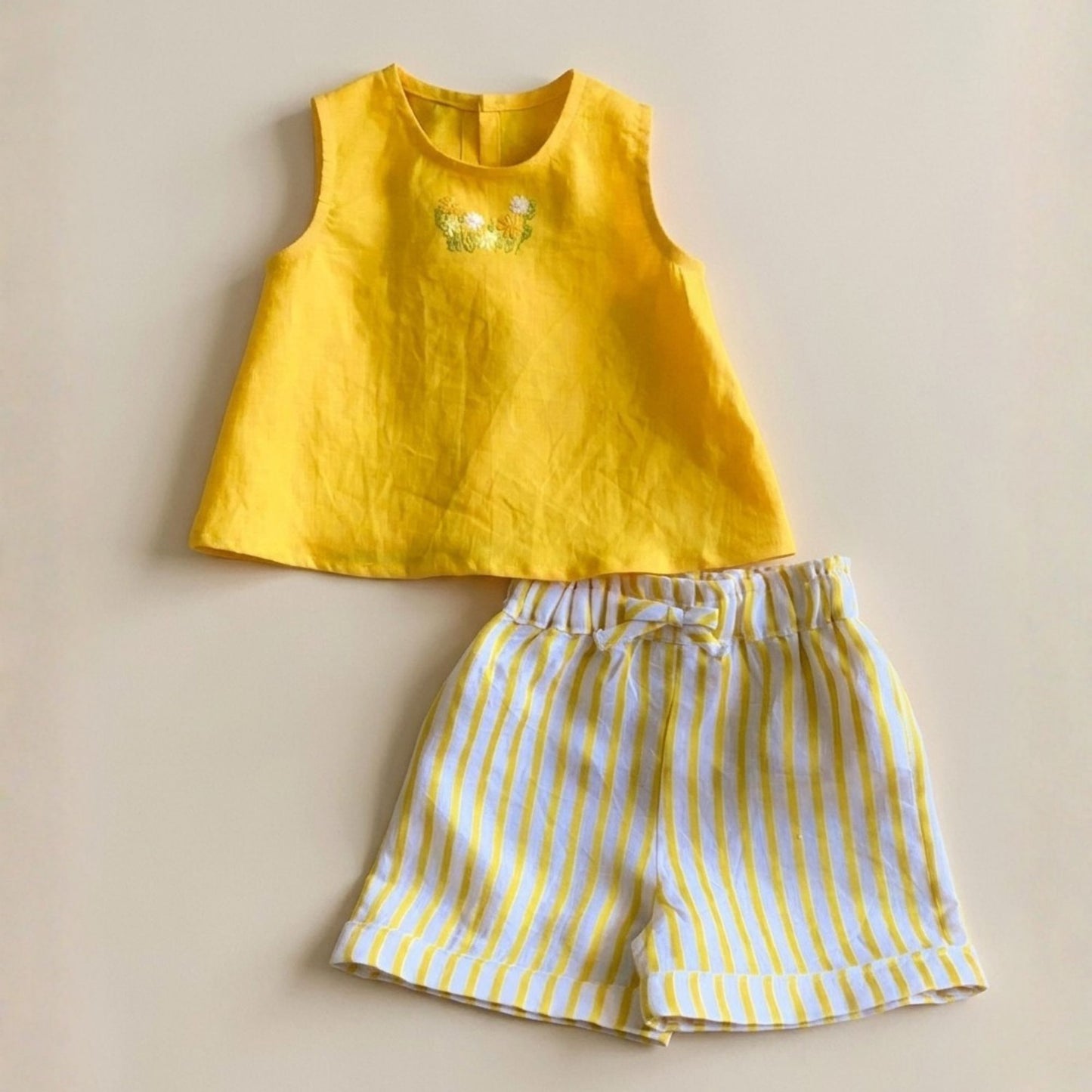 A Sunny Day Shirt & Striped Short Set