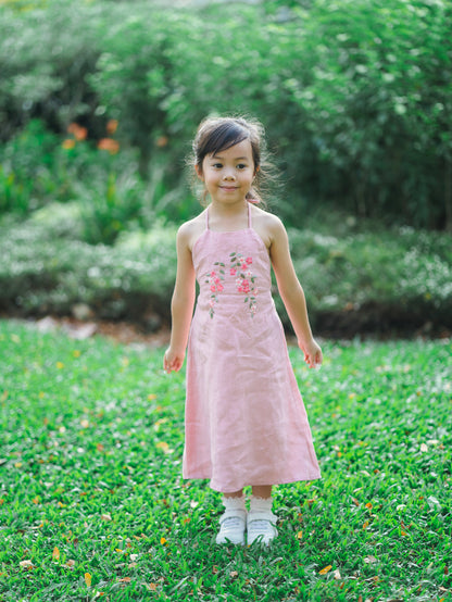 Pink blossom halter dress