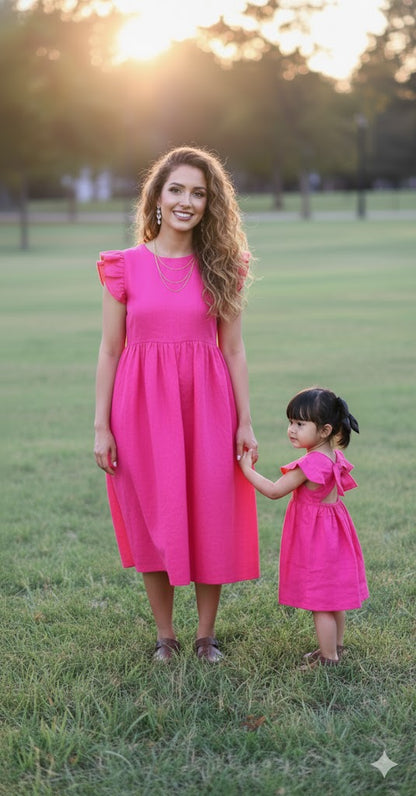 Laid-Back Linen Dress Mom and Me