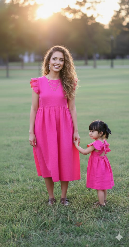 Laid-Back Linen Dress Mom and Me