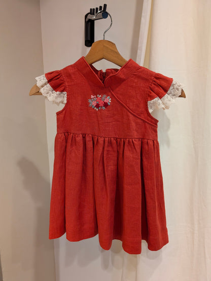 CNY Red Rosy Dress