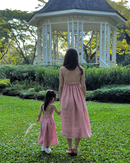 Pink blossom halter dress