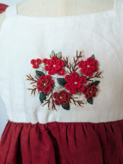 Red and White Floral Dress