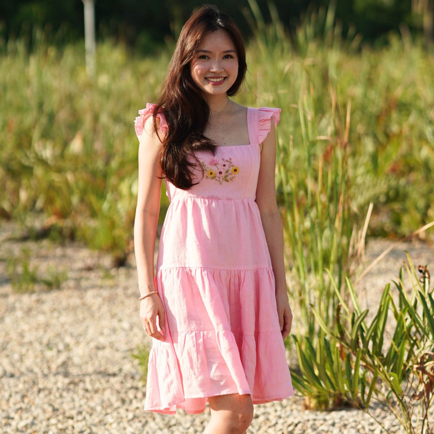 The Pink Reverie Dress – Half Sleeve