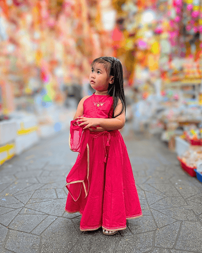 Pink Halter neck lehanga