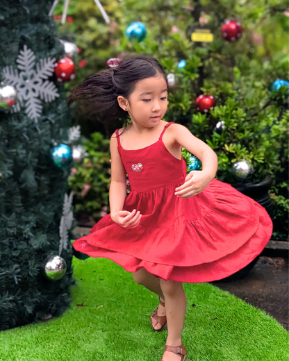 Scarlet Red Strappy Festive Dress