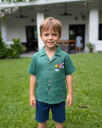 Hot Air Balloon Green Shirt