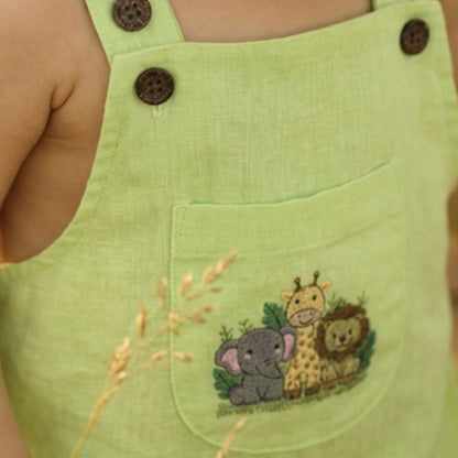 Green Animal Kingdom Romper