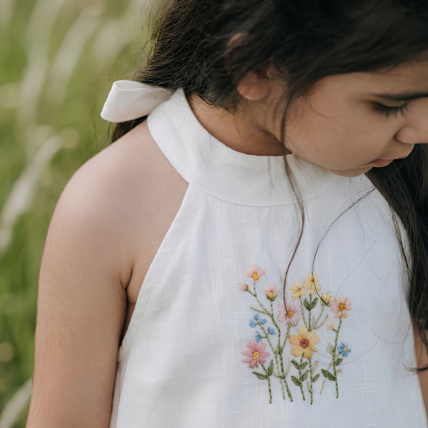 Wildflower Halter Neck Dress Midi - Girl