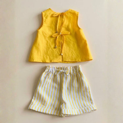 A Sunny Day Shirt & Striped Short Set