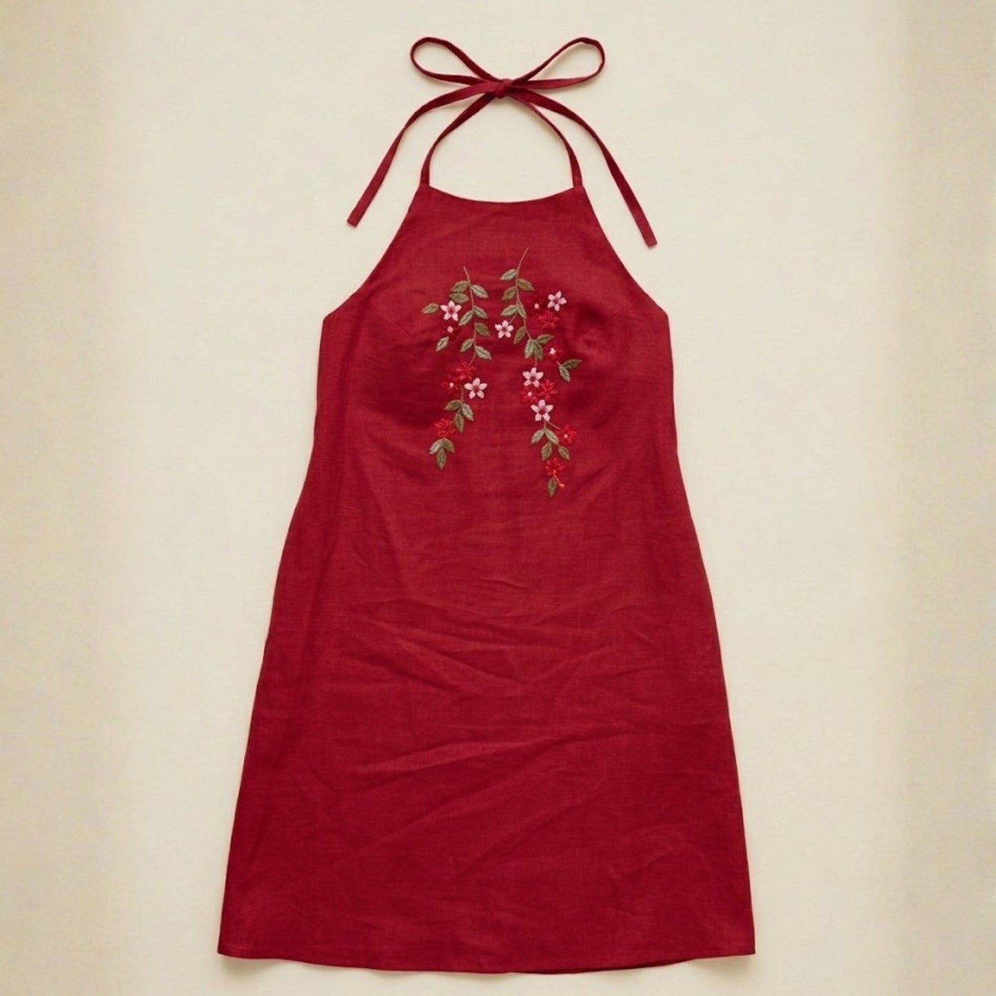 Sofia Red Halter Dress - Women