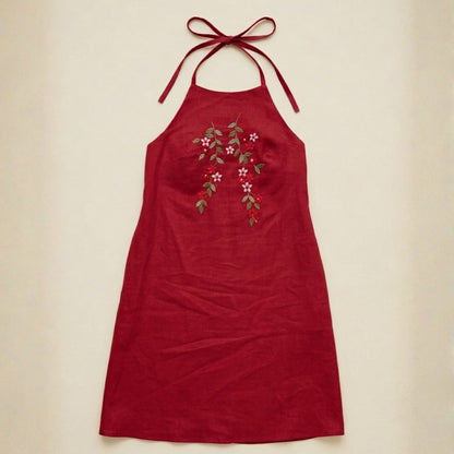 Sofia Red Halter Dress - Women