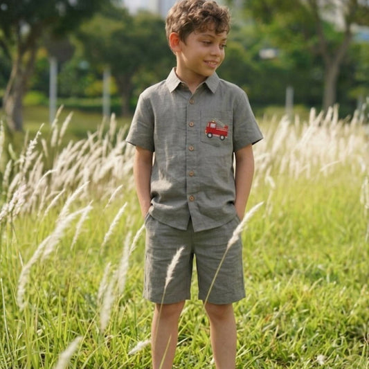 The Best Firetruck Shirt Set