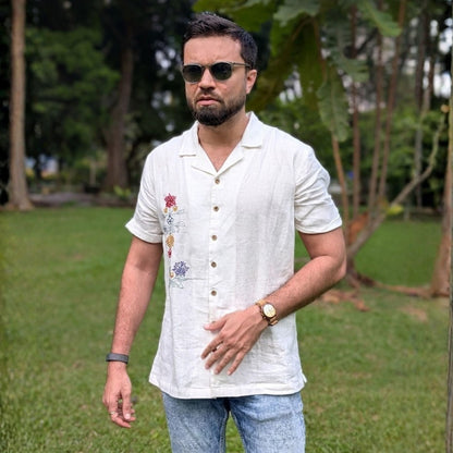 White Floral Shirt