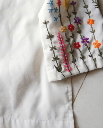 White cotton mul mul kurta for Girl