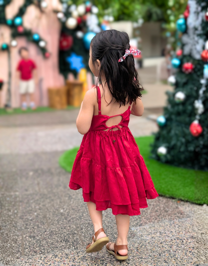 Scarlet Red Strappy Festive Dress