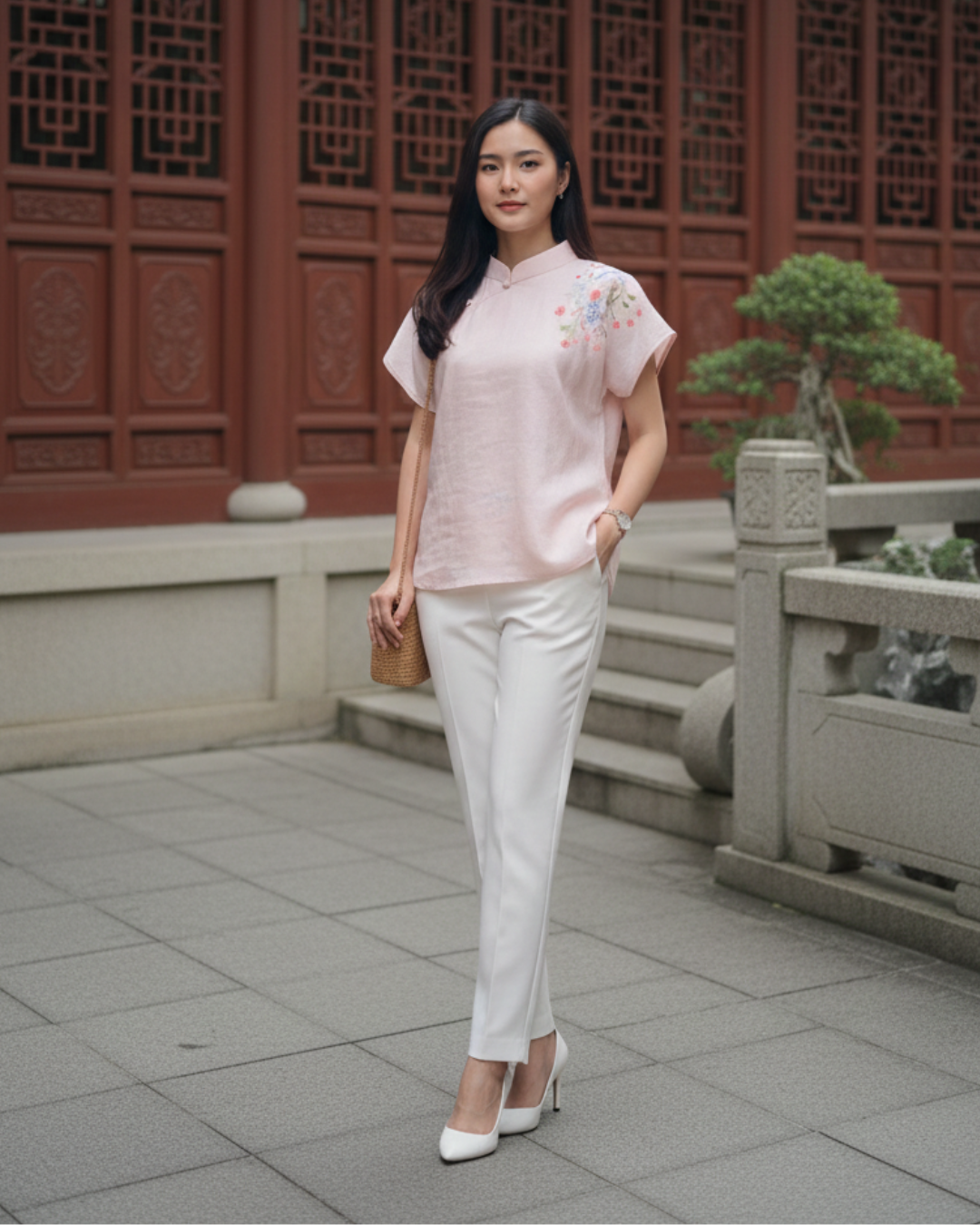 Soft Pink Cheongsam Woman’s Top