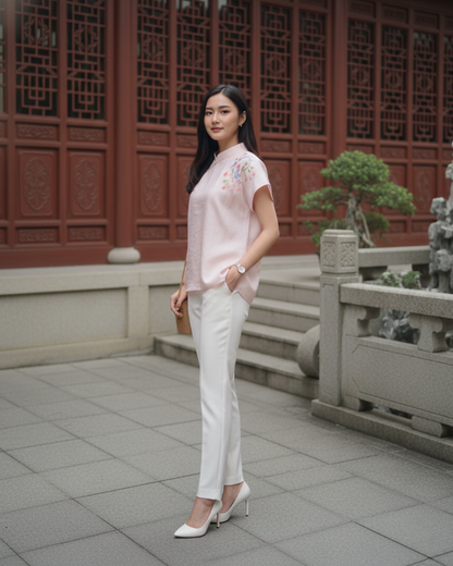 Soft Pink Cheongsam Woman’s Top