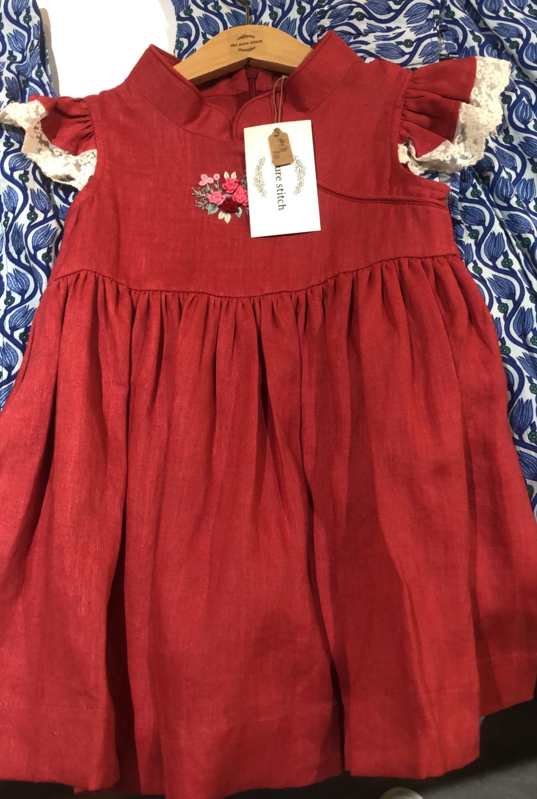 CNY Red Rosy Dress