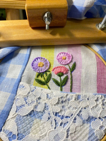 Blue plaid blossom